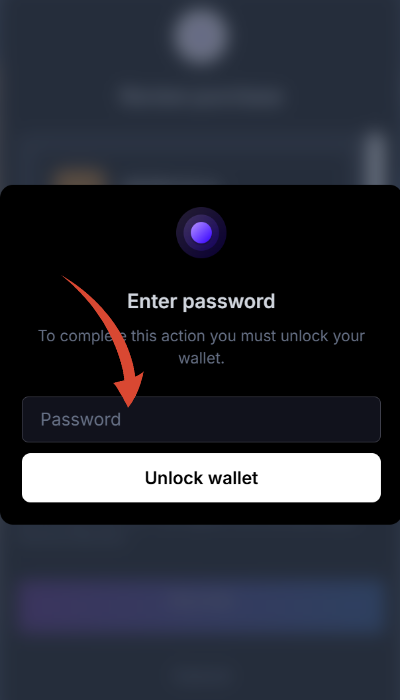 Unlock wallet