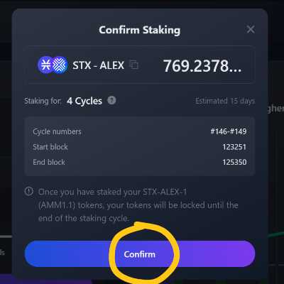 Confirm Staking
