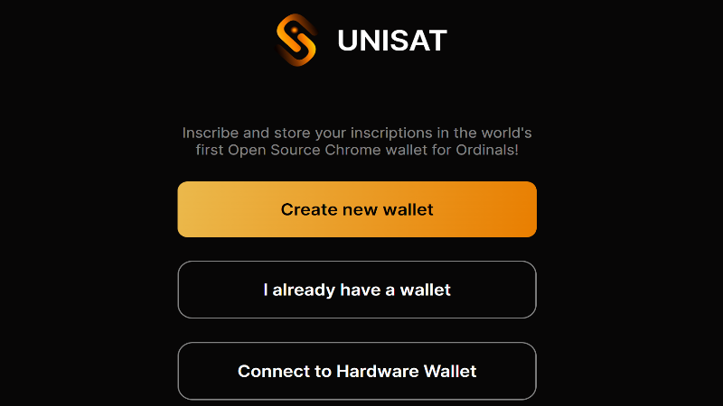 「Create new wallet」をクリック